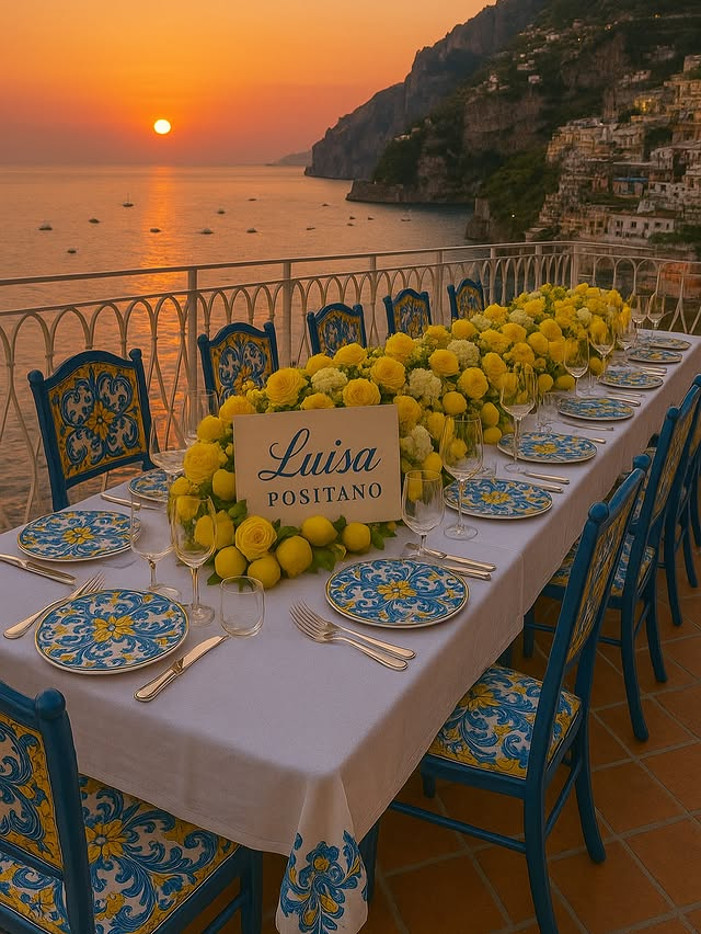 romantic dinner in Positano